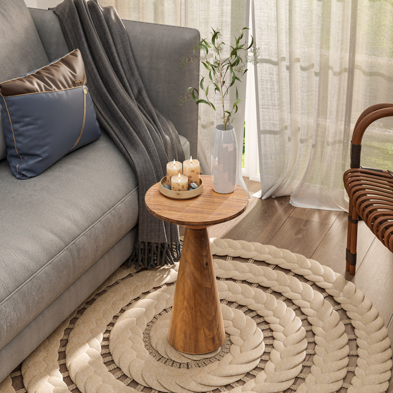 Millwood Pines Abilash Solid Wood Pedestal End Table & Reviews Wayfair